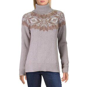 51. NWT Lauren Ralph Lauren Woman SLE Ribbed Trim Turtleneck Camel SP weater
